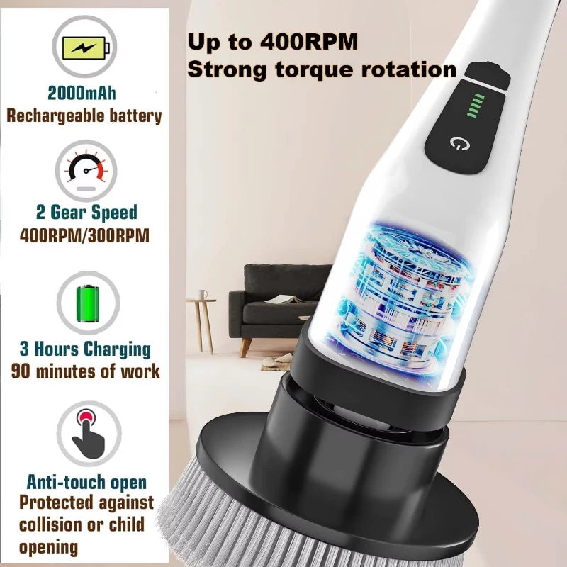 BlackClean™ Pro Spin Scrubber - Cordless Power Cleaning Tool for Bathroom, Kitchen & Home